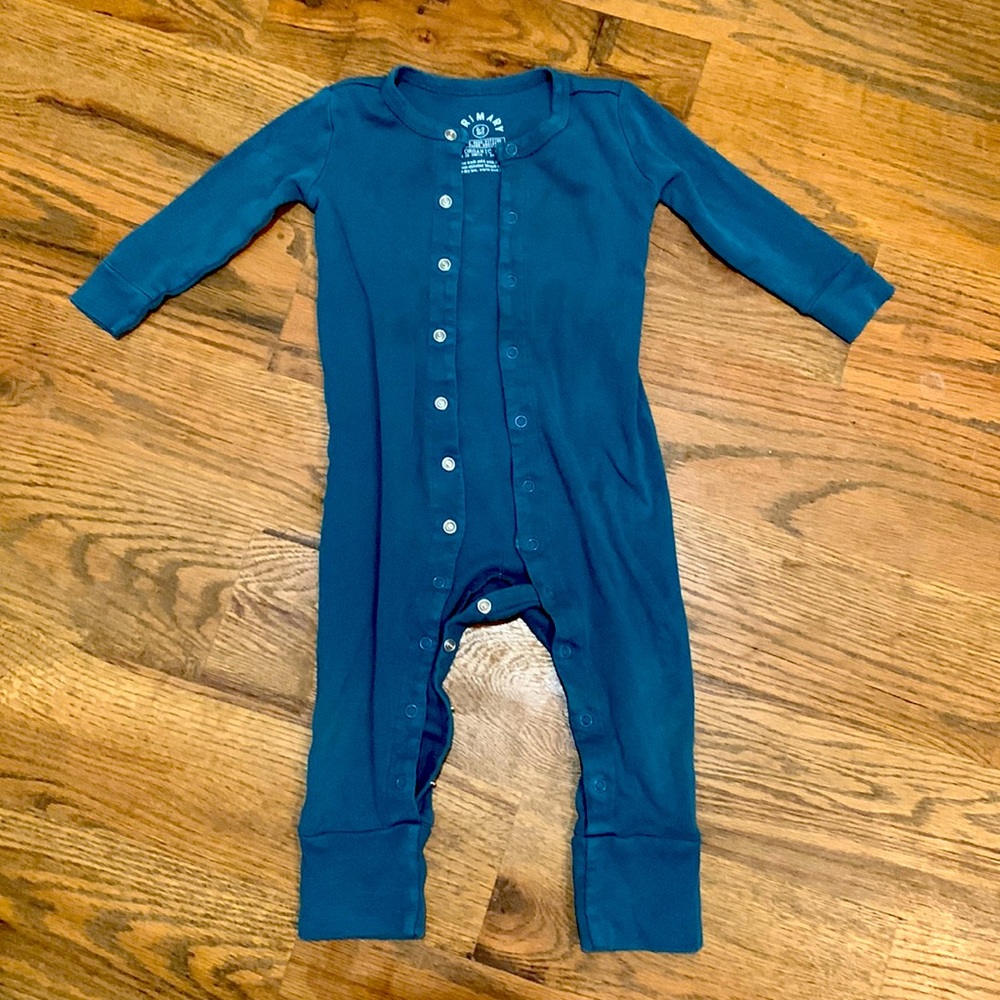 Primary Pajamas PJs Baby organic snap romper with convertible feet (6-9 months)